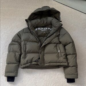 TNA Olive Puffer Jacket with Hood